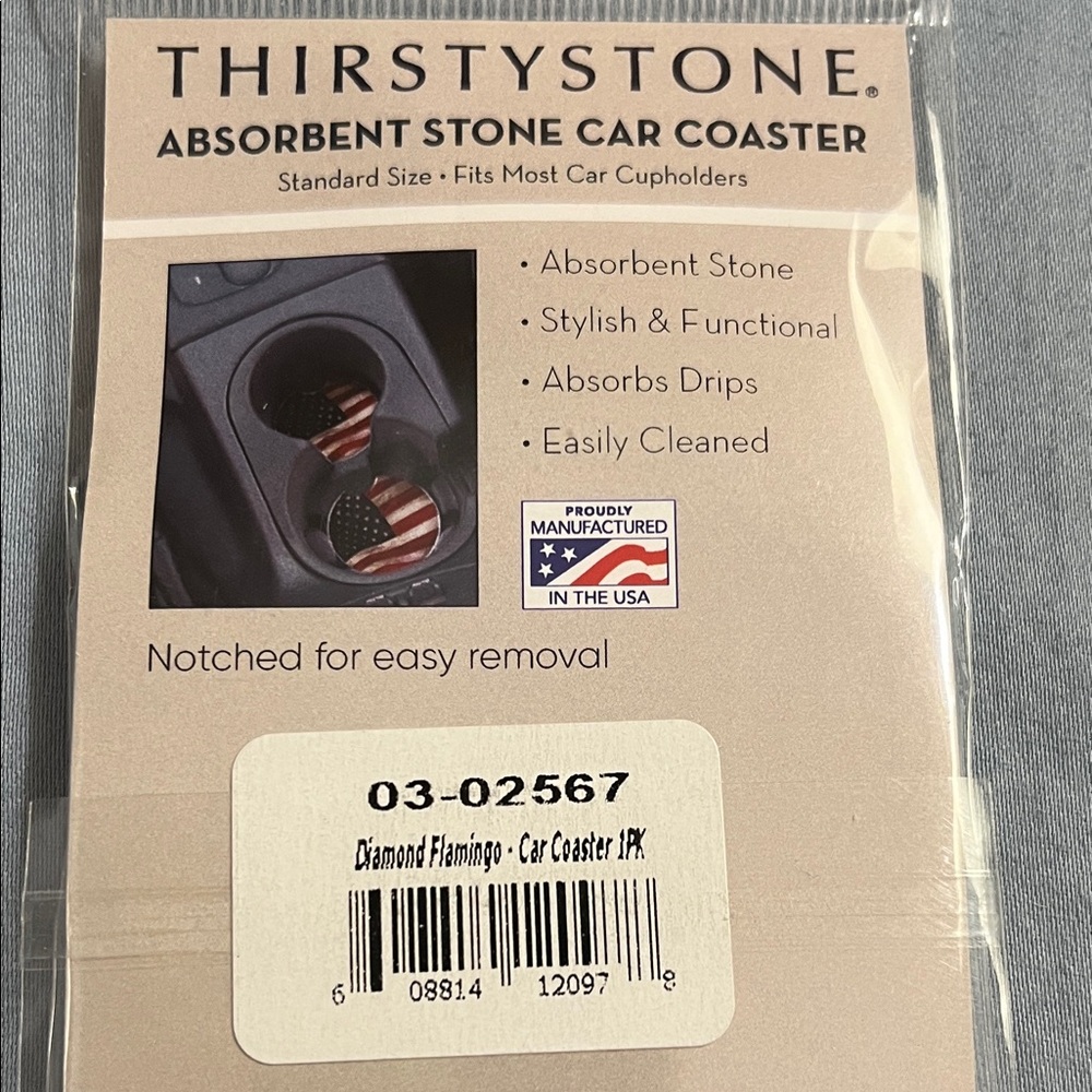 🦩21 - NWT Thirstystone Tropical Flamingo Car Coaster - Picture 4 of 4